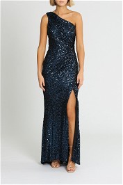 Badgley Mischka Navy Sequin Gown