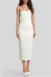 Bec + Bridge Karina Strapless Midi Dress Butter Yellow