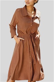 Brave and True Ines Shirt Dress Mustang