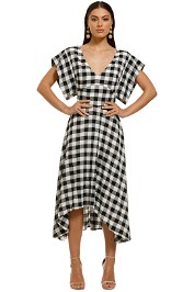 Cooper-St-Big-Love-V-Neck-Midi-Dress-Black-White-Front