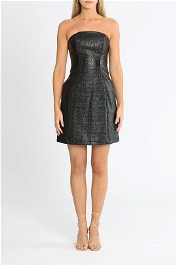 Cue Coated Cotton Strapless Dress