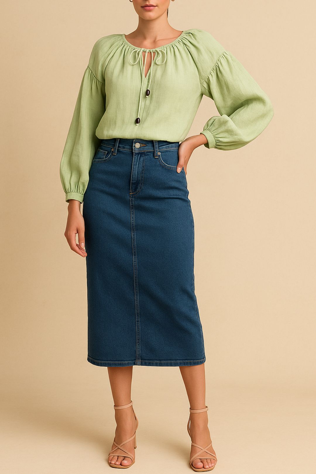 Dress Hire Brunch Kinga Csilla	Linen Long Sleeve Top