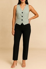 Dress Hire Brunch Portmans Pistachio Green Vest