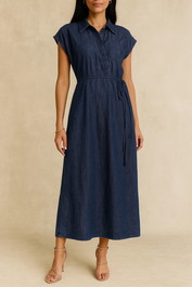 Dress Hire Casual Nobody Denim Audrey Wrap Dress - Shadow Blue