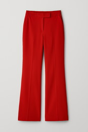 Dress Hire CUE Tailored Crepe Trousers in Red Straight leg