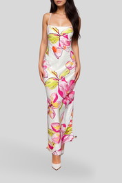 dress hire wedding dazie White Floral Midi Dress