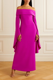 dress hire formal evening Solace London The Arden draped Maxi Long Dress - Pink