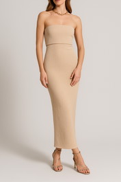 Dress Hire formal Rumer  Tucker Maxi - Nude