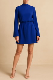 Dress Hire Party CUE Asymmetric Neck Dress in Purple