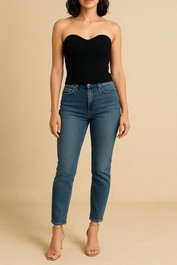 Dress Hire Party Romy Black Ribbed Knit Tube Top