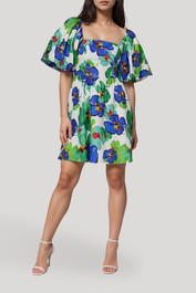 dress hire resort AERE Puff Ball Linen Dress