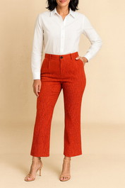 Dress Hire Work event AERE Crinkle Pleated Pants Orange