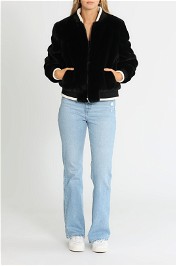 Ena Pelly Essential Faux Fur Bomber Jacket Black