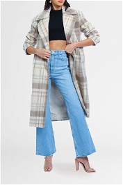 Esmae Empire Coat Natural Check plaid