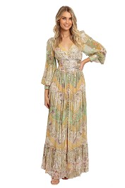 Hemant & Nandita Kalon Ruched Long Dress maxi