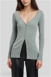 Denver Merino Wool Top Agave Green