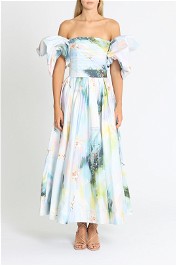 LEO LIN Matilda Puff Sleeve Midi Dress