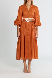LEO LIN The Suffolk Midi Dress Cinnamon