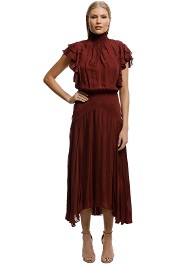 Lover-Juliette-Midi-Dress-Burgundy-Front