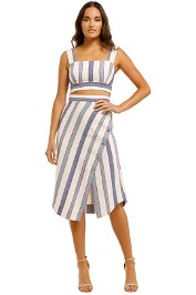Lover-Marrakech-Crop-Top-and-Skirt-Set-Blue-Ivory-Front