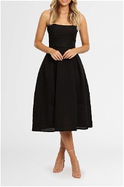 Nicholas Black Mesh Ball Gown midi