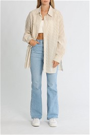 Nobody Denim Diane Shirt Oatmeal Stripe