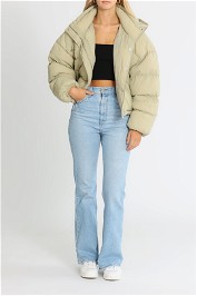 Nude Lucy Atlanta Hooded Puffer Artichoke Cropped