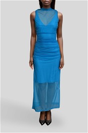 Dress Hire Cocktail CUE Tie Detail Mesh Midi Dress