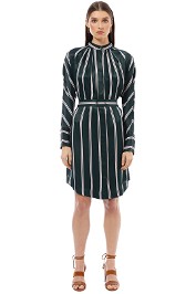Saba - Ellis Stripe Dress - Green - Front
