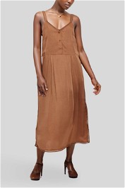 Saint Helena Sunset Slip Dress in Deep Tan