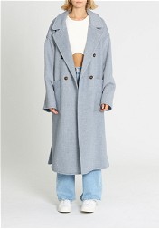 Shona Joy Azzurra Oversized Long Coat Blue Smoke