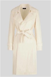 Theory Oaklane Admiral Crepe Trench Cream