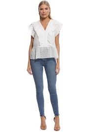Wish - Sienna Ruffle Top - White - Front