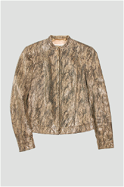 Escada Black and Gold Leather Jacket